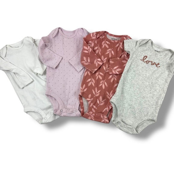 Carter's Other - Carters Size 6Months 4-Pack Onesie Bundle Muted Neutrals Comfy Basics Baby Girl